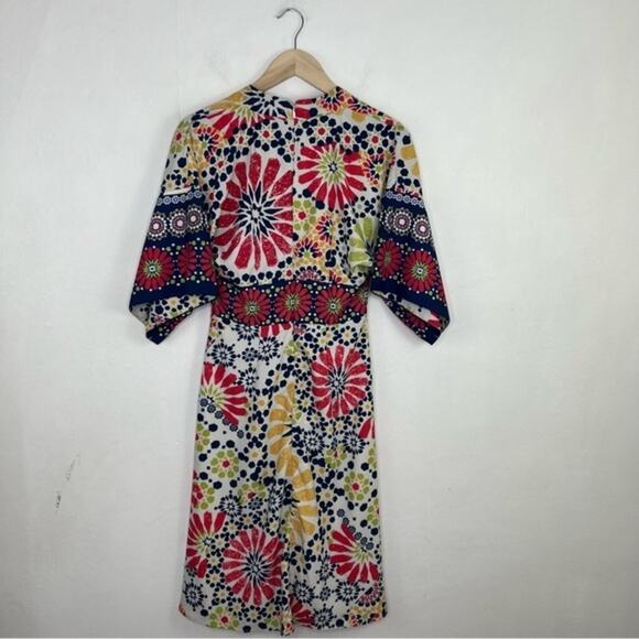Wayward Fancies eShakti Asian Inspired Kimono Graphic Floral Sleeve Boho Dress - Picture 2 of 15